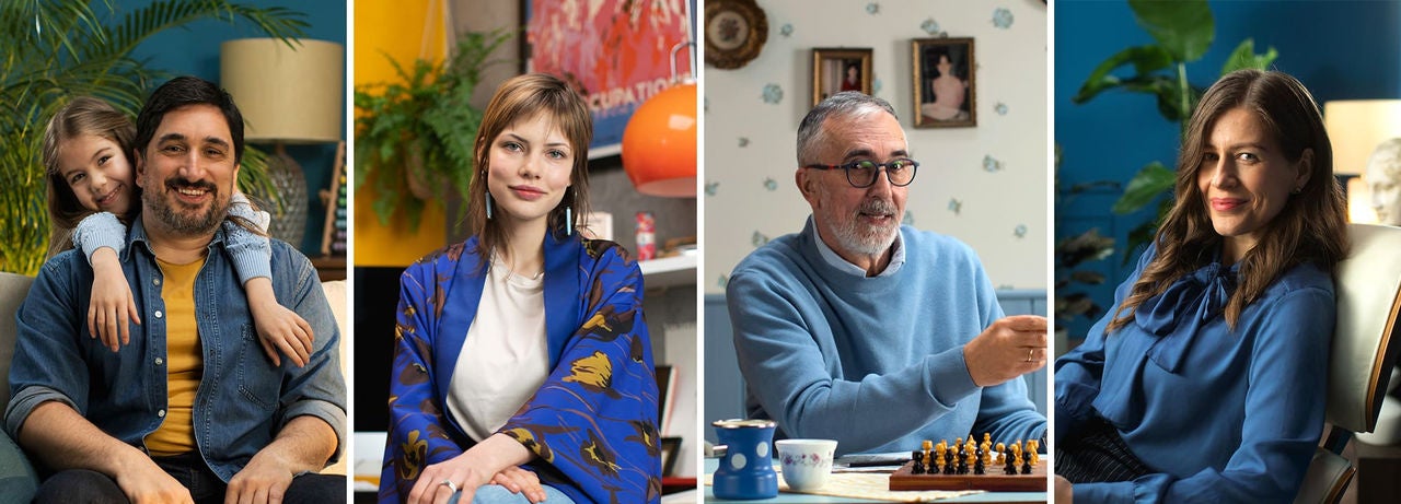 woman with a dog, scrolling on the phone